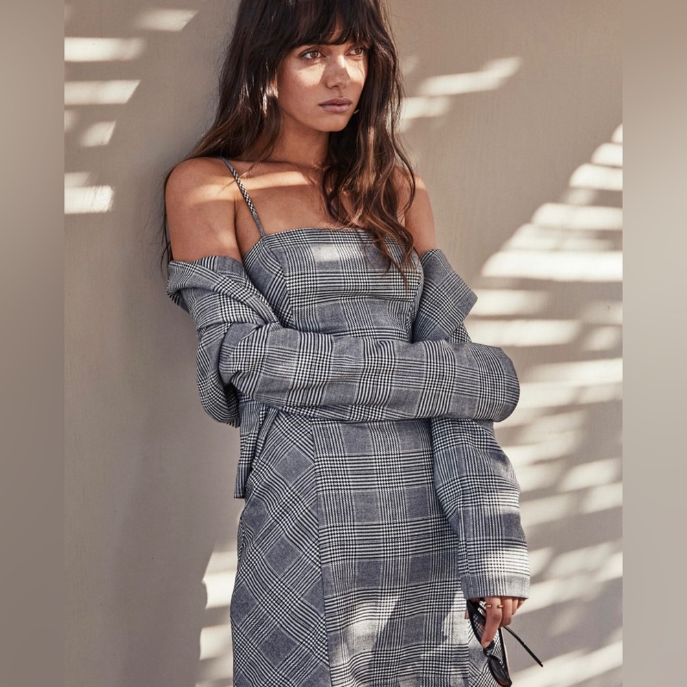 AFRM plaid blazer and mini dress match set
